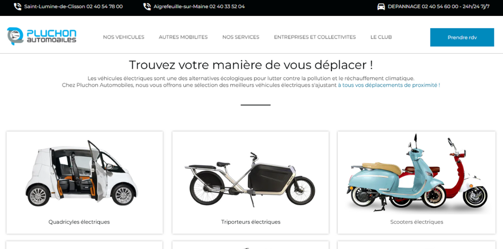 Nouvelles mobilités Pluchon Automobiles
